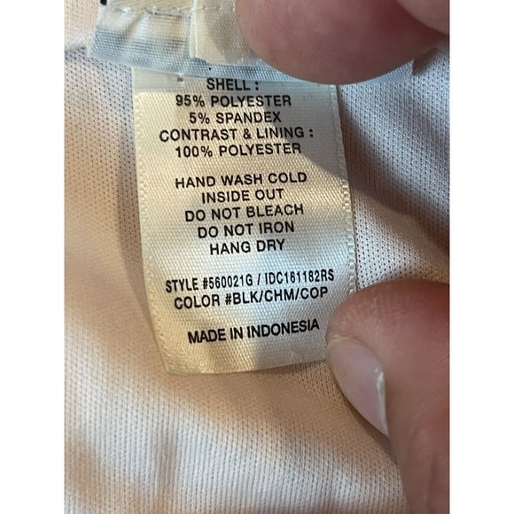 En Focus Womens Sheath Dress Layered Bottom 560021G Round Neck Black Peach SZ 6P - Picture 6 of 6